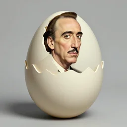nicolas cage emerging from an egg, by salvador dali