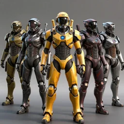 war, diverse rail cybersuits, from behind, wide wide angle, vivid, elaborate, highly detailed, beautiful lighting