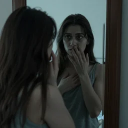 touching your heart thru the reflection in a mirror creepy