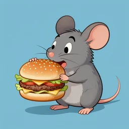 a mouse eating a hamburger by beeple, roger dean