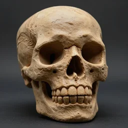 a tiki skull head made of monster clay, photography, amazing sculpt, featured on behance, trending on artstation, 4k, hyperrealistic