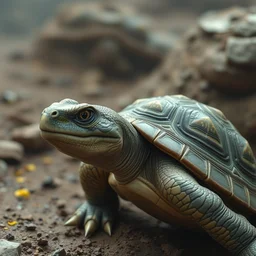 film still of real life dinosaur turtle yoshi in the new sci - fi movie, 8 k