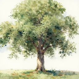 a realist watercolor painting of a beautiful tree, in the style of joseph zbukvic