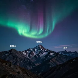 a beautiful artistic painting of mountain line in outer space, mountain label, northern lights in methocosmos or outer space, almost like in the sky or all in the amazing outdoors view, long exposure, 8 k resolution, trending on artstation