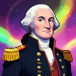 anime george washington, colorful, fantastic lighting, pixel art, 1 6 bits, 2 d