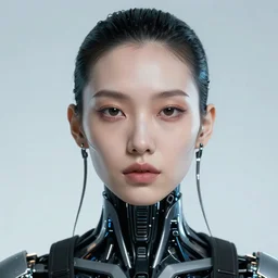 a close - up portrait of a cyberpunk cyborg girl, by jan van eijck, rule of thirds