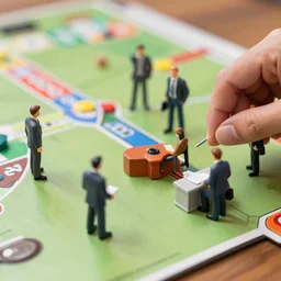 office board game figures macro photo