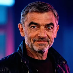 close up of mr bean in bladerunner 2 0 4 9 cinematic, movie lighting, vibrant colors
