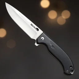 A Mercer Millenium knife; studio photo; bokeh, 90mm, f/1.4