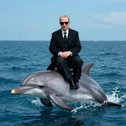 “Dr. Evil riding on the back of a dolphin”