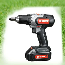 black and decker cordless impact driver technical drawing grass background