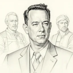linework construction lines preliminary drawing of tom hanks, by michelangelo, james gurney, da vinci