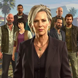 highly detailed portrait grany charlize theron at her 8 0 age in gta v, stephen bliss, unreal engine, fantasy art by greg rutkowski, loish, rhads, ferdinand knab, makoto shinkai and lois van baarle, ilya kuvshinov, rossdraws, tom bagshaw, global illumination, radiant light, detailed and intricate environment