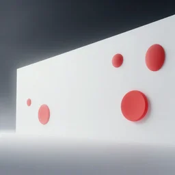surreal minimal white wall with red shapes, futuristic, foggy sky, dark night, octane render, unreal engine, pale colors, high detail, wide angle, trending on artstation, behance