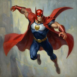 fresco painting of magneto hovering