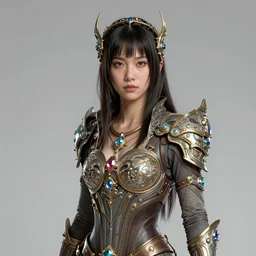 beautiful gemini fantasy character portrait, young lucy liu kill bill, ultra realistic, wide angle, intricate details, blank background, highly detailed by peter mohrbacher, hajime sorayama, wayne barlowe, boris vallejo, aaron horkey, gaston bussiere, craig mullins