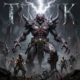 thunder god, horror art, metal cover art, by beksinski, szukalski, giger, pyromallis, dzo, iris compiet, seb mckinnon, digital art, highly detailed, intricate, sharp focus, trending on artstation hq, deviantart, pinterest, unreal engine 5, 4 k uhd image