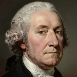 george washington by kehinde wiley and rembrandt. photorealistic facial features, portrait, detailed face, ultra high details, large, close - up.