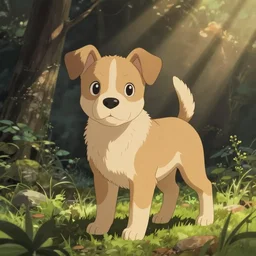 husky puppy animated by studio ghibli, ary by studio ghibli,