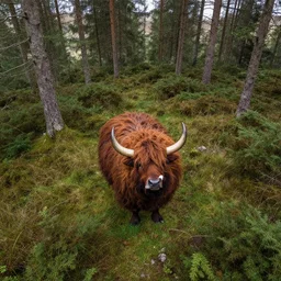photograph by behance, instagram, art station, gamer magazine and national geographic of the a haggis in a scotland forest. stunning hdr gopro drone footage
