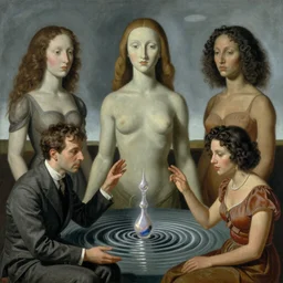 magritte, dali, jerry ulesman and maggie taylor envision dmt and acid entities causing ripples everywhere they touch