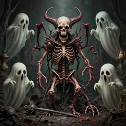 frightening party of ghasts and gouls abomination, retro, anatomical, highly detailed, 4k, 8k, intricate and highly detailed digital art
