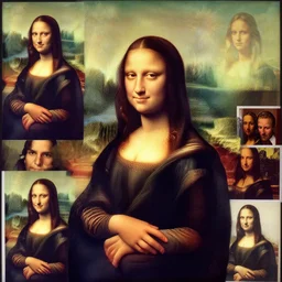 monalisa made with internet photos, collage, constructivist artwork, internet collage