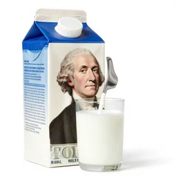 george washington drinking milk directly from the carton