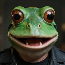 hyperrealistic mixed media image of info wars alex jones frog mask, stunning 3 d render inspired art by xiang duan and thomas eakes and greg rutkowski, perfect facial symmetry, hyper realistic texture, realistic, highly detailed attributes and atmosphere, dim volumetric cinematic lighting, 8 k octane detailed render, post - processing, masterpiece,