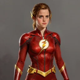 Emma Watson as The Flash, digital painting, digital art by alex ross