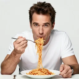 the david hasselhoff eating spaghetti with his hands
