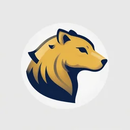 professional digital art logo of an animal, no background,  two tone colors