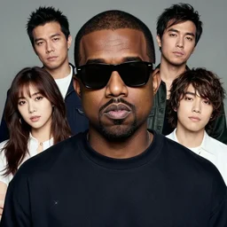 portrait of kanye west, sunglasses, ( maga ) by yoichi hatakenaka, masamune shirow, josan gonzales and dan mumford, ayami kojima, takato yamamoto, barclay shaw, karol bak, yukito kishiro