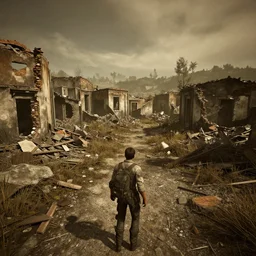 San Leone, Italy in ruins post-nuclear war in Fallout 4, in game screenshot