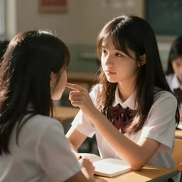 a teacher tickling an university female student