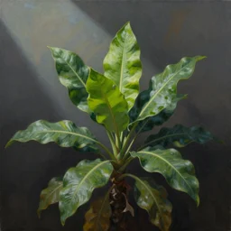 a painting of a plant in the style of Ori Toor