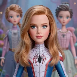 amy adams as spiderman 1 9 6 0 s | highly detailed | very intricate | symmetrical | whimsical and magical | soft cinematic lighting | award - winning | closeup portrait | doll | painted by donato giancola and mandy jurgens and ross tran | pastel color palette | featured on artstation