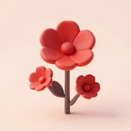 isometric red flowers, smooth 3 d illustration, cinematic matte painting, soft render, servando lupini, handpaint texture, blender