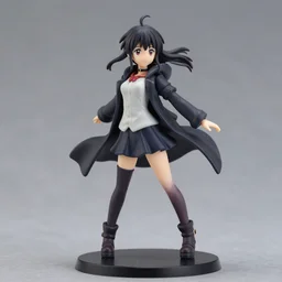 still of painting of figurine of goth girl in alternative clothes, by makoto shinkai, by akihiko yoshida, personification, dynamic pose, detailed product photo, featured on amiami, 8 k, 8 5 mm, f. 1 4, beautiful composition