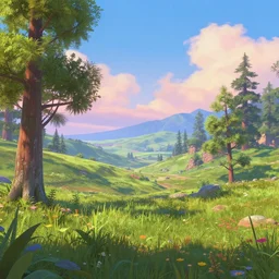 a gorgeous landscape in the style of thomas cole and pixar. beautiful beyond imagination! enchanting hyperrealism, extremely detailed! 8 k, smooth gradient cgi, path tracing, trending on artstation
