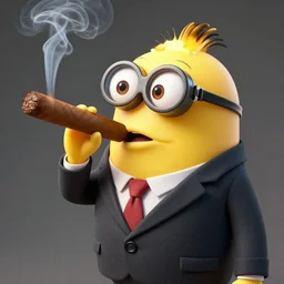 a blobfish wearing a suit and smoking a big cigar, photorealistic,