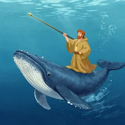 the mariner hunts a space whale with his harpoon