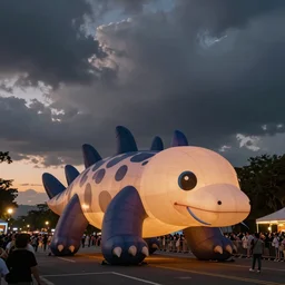 a giant inflatable tardigrade in a parade