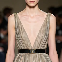 upshot close up of a fashion model, luxury dress, official valentino editorial, highly detailed