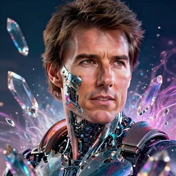 impressive electric fantasy cinematic fine portrait photo of a tom cruise cyborg implant shattered crystal shard volumetric dynamic fluid simulation lighting impressive masterpiece hyper ultra detailed intricate sharp focus 8 k realistic illustration canon eos r 3 fujifilm x - t 3 0 sony alpha, by james gurney tooth wu artgerm colorful!!!, trending on artstation behance cgsociety stunning closeup macro