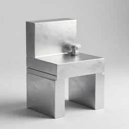 furniture made of stacked block, contemporary sculpture, minimal, silver steel, trending on behance, keyshot 1 1