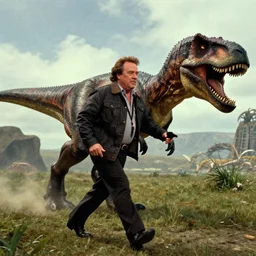 film still jurassic park dinosaur danny devito running from a dinosaur