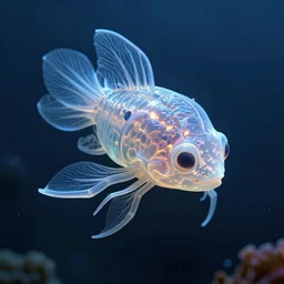 bioluminescent deep sea creature, translucent alien biology, 8k photo, award winning