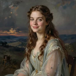 subtle by charles maurice detmold, by kurt schwitters, by anton pieck game of thrones. a body art beauty & mystery of the woman sitting before us. enigmatic smile & gaze invite us into her world, & we cannot help but be drawn in. soft features & delicate way she is dressed make her almost ethereal. landscape distance & mystery. what secrets this woman holds.
