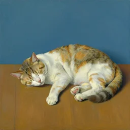 sleeping cat by david hockney